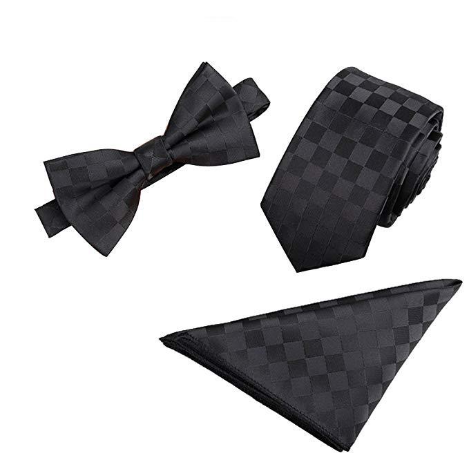 Cà vạt 6cm màu đen, Nơ cài cổ, Khăn cài túi cùng màu, cavat phong cách Hàn Quốc, Cravat chú rể, dự tiệc CBC-640