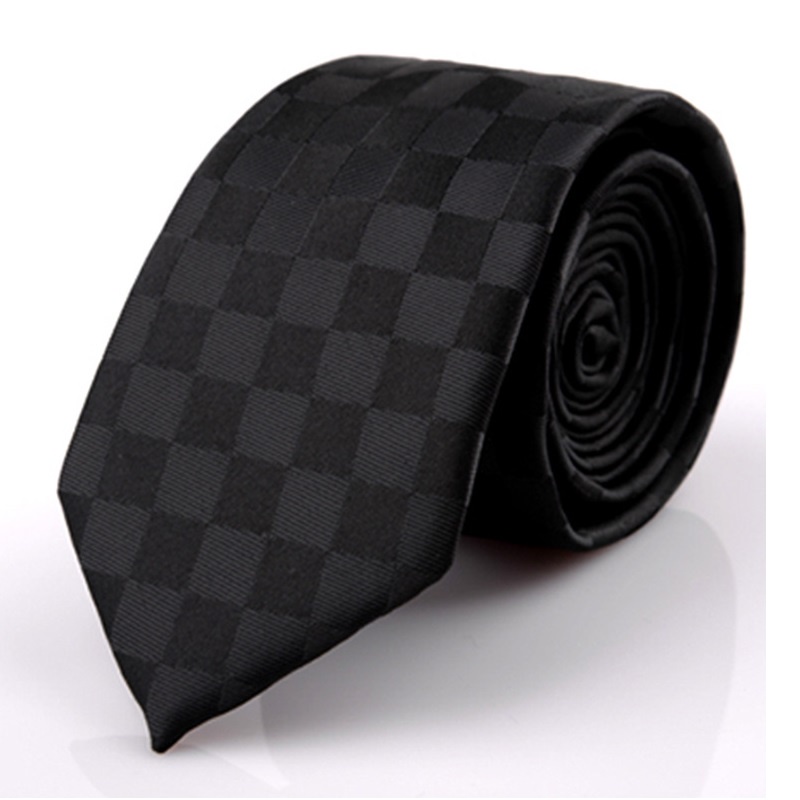 Cà vạt 6cm màu đen, Nơ cài cổ, Khăn cài túi cùng màu, cavat phong cách Hàn Quốc, Cravat chú rể, dự tiệc CBC-640