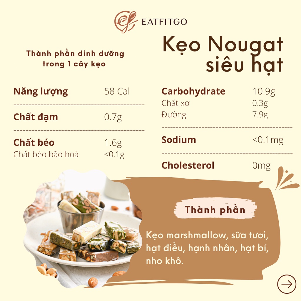 Kẹo Nougat siêu hạt
