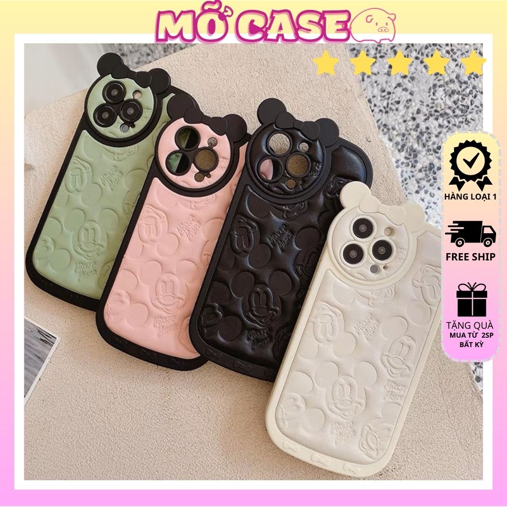 Ốp Lưng Điện Thoại Silion MICKEY 3D Chống Bẩn Cho Ip 6/6plus/7plus/8plus/X/Xsmax/11/11promax/12/12prm/14prm/13prm/13/14