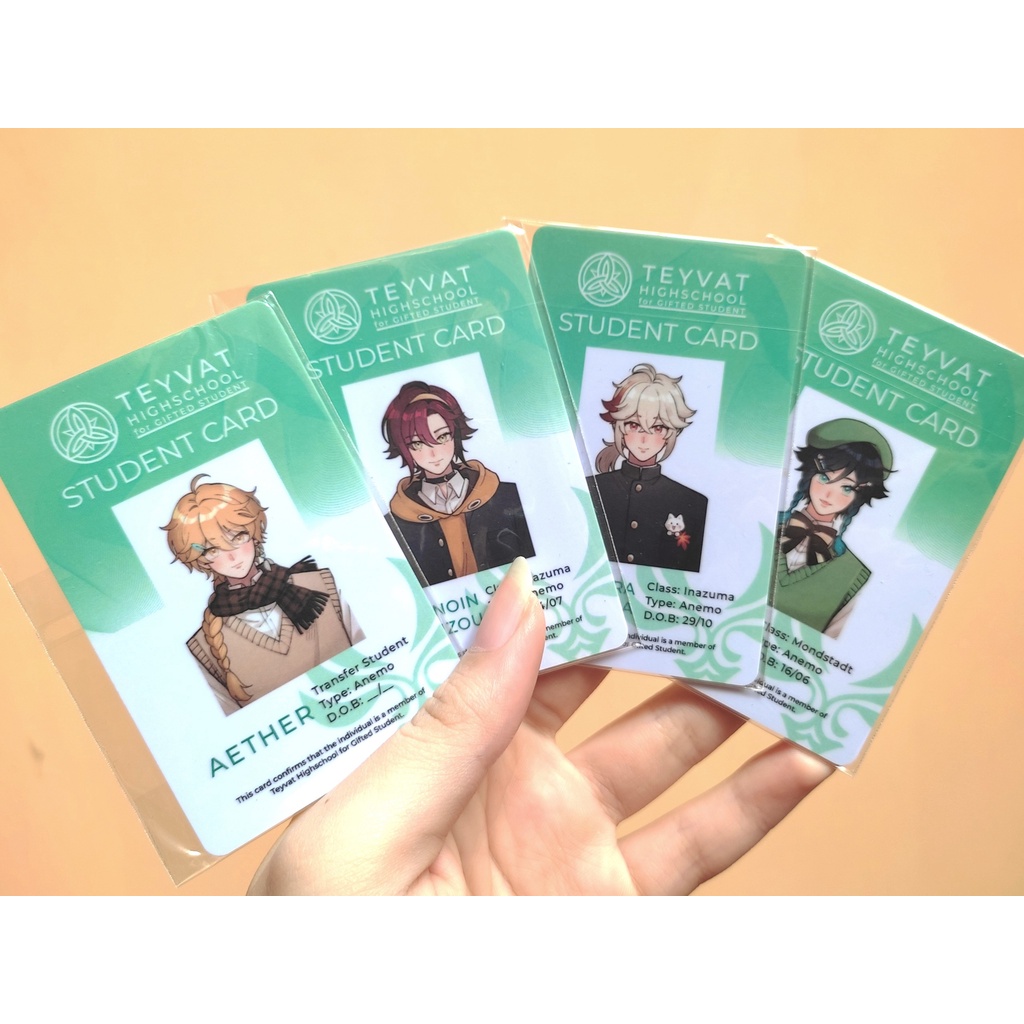 Thẻ học sinh/Card PVC bo góc Genshin Impact 5wirl