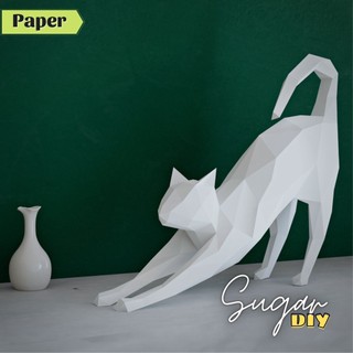 Mô hình giấy _ Mèo vươn vai