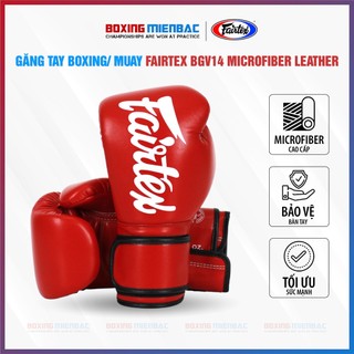 Găng Tay Boxing/ Muay Fairtex BGV14 Microfiber Leather Chính Hãng – Đỏ