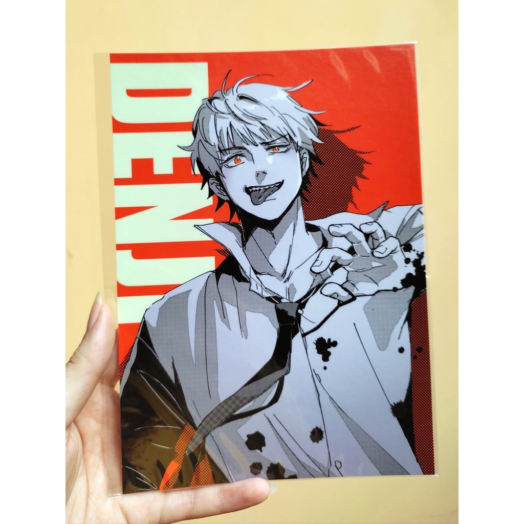 Artprint nhân vật Chainsaw Man trắng đen nền màu