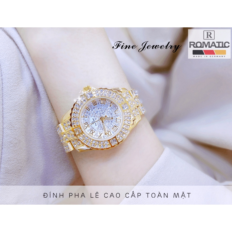 Đồng hồ nữ ROMATIC 8040 Đính Kim Cương, Mẫu bán chạy số 1 hiện nay - Đồng Hồ Nữ Đẹp Cao Cấp