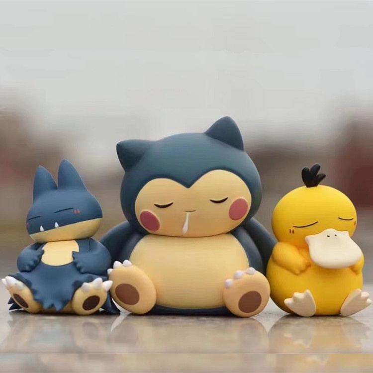 Mô Hình Pokemon Trang Trí Vịt Psyduck, Snorlax, Munchlax Ngủ Gật | DC21 | Đồ Decor Pokemon Mini Đáng Yêu Trên Bàn