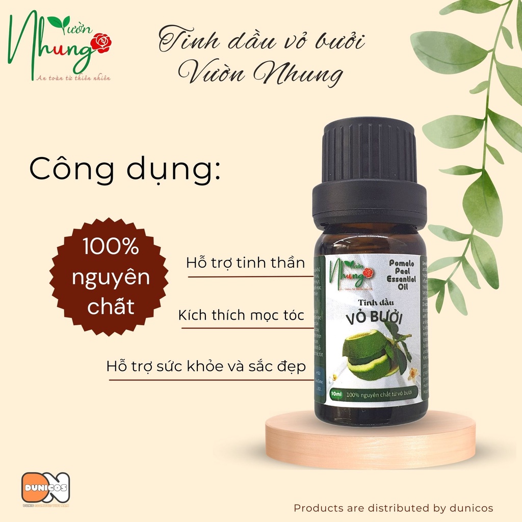 Tinh dầu vỏ bưởI 100% nguyên chất ngăn rụng tóc kích thích mọc tóc dưỡng tóc và da, xông phòng, treo xe, 10ml