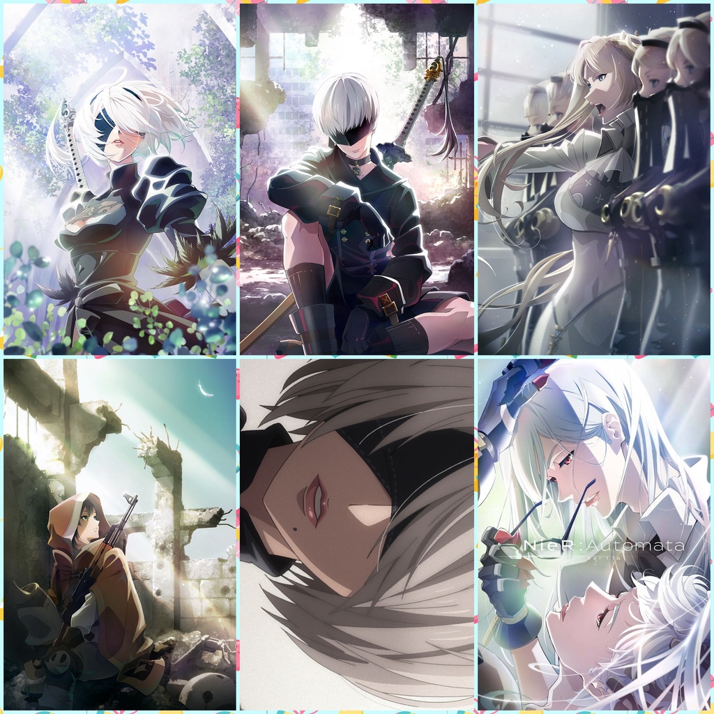 Bộ 6 Poster anime Automata (bóc dán) - A3,A4,A5