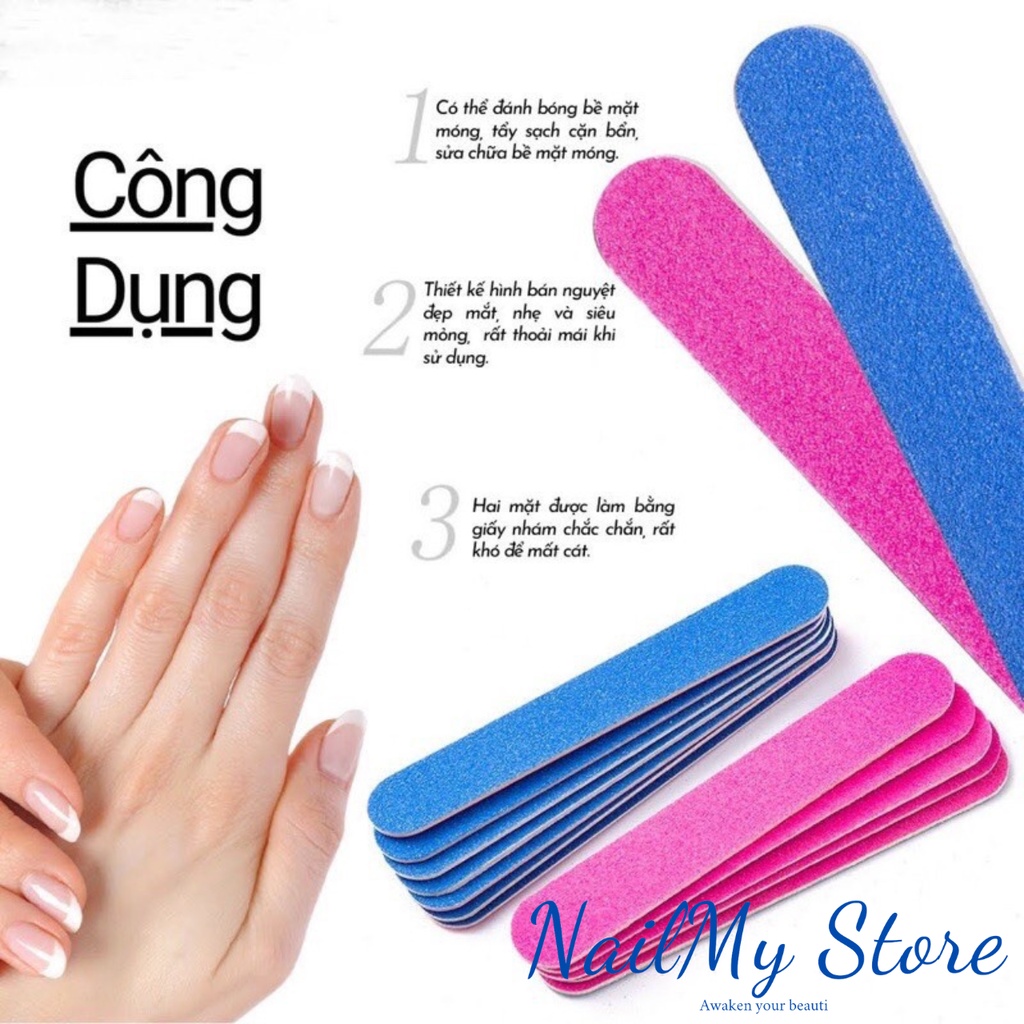 Dũa móng tay mini làm móng, dũa nail box 2 mặt nhám