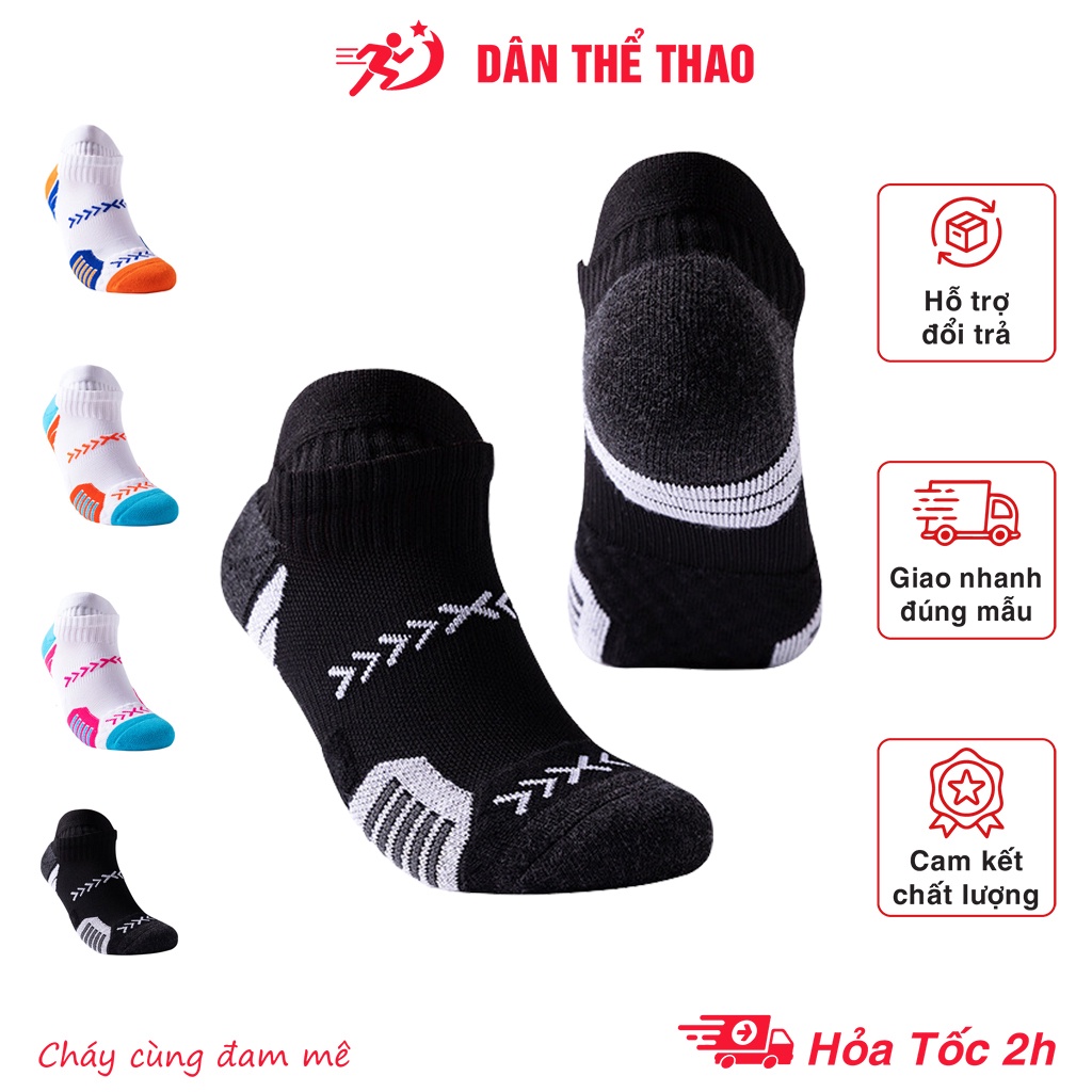 Tất thể thao nam nữ chuyên nghiệp chơi bóng rổ, bóng đá, chạy bộ - Tất vớ thể thao cổ ngắn giảm chấn thoáng khí