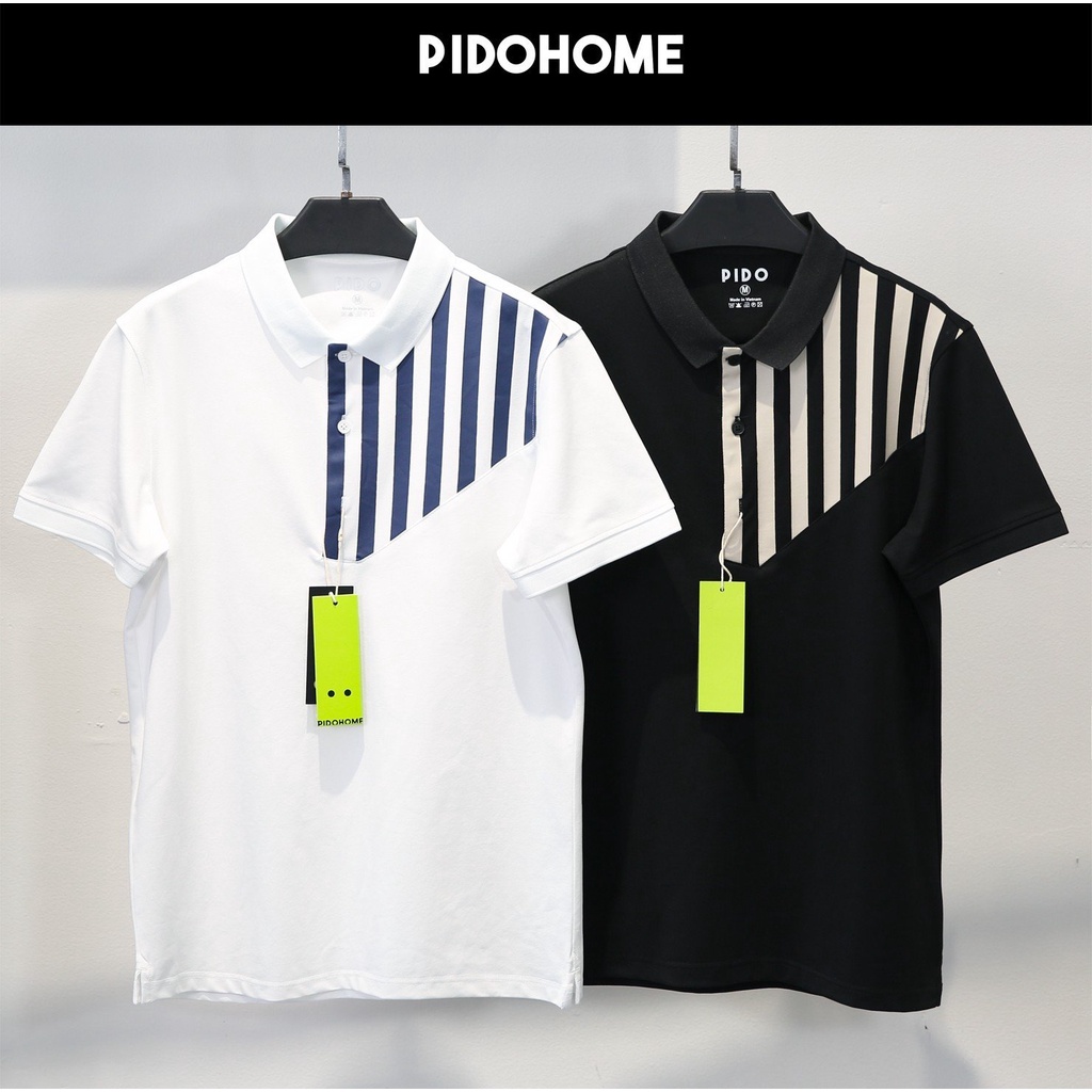 Áo Thun Nam Polo Phối Sọc Thương Hiệu PIDOHOME - Tabi Shop