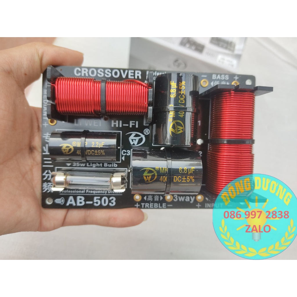 BỘ 02 CÁI MẠCH PHÂN TẦN 3 LOA - BASS + MID + TRÉP AB503 - PHÂN TẦN 3 ĐƯỜNG TIẾNG