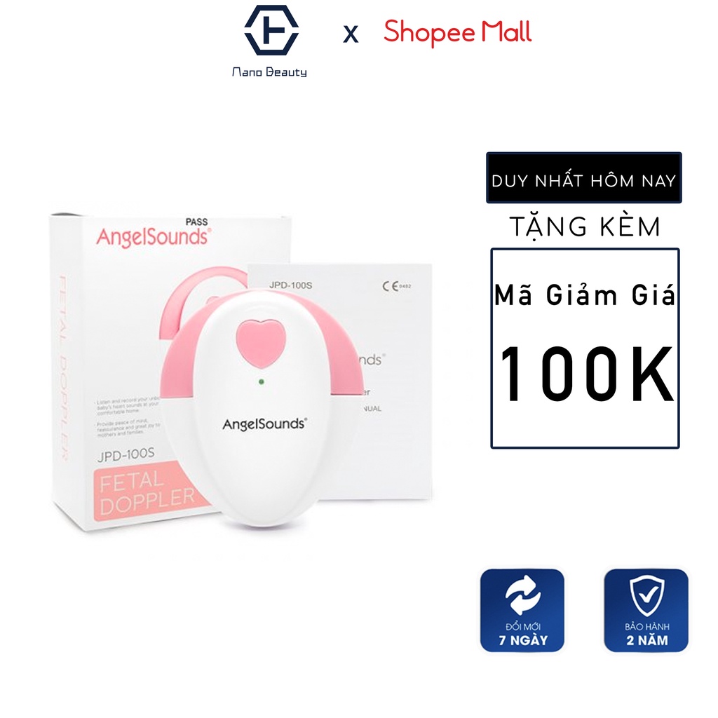 Máy đo tim thai cá nhân Jumper JPD-100S HTBeauty (100E, 100B, 100S9) đầu dò độ nhạy cao, cảm biến báo bất thường