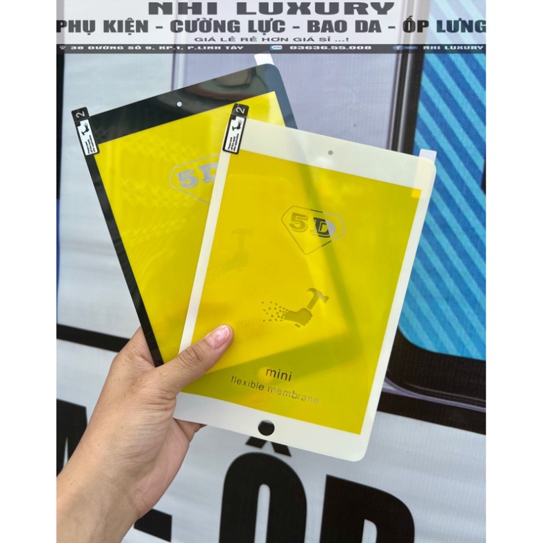 kính cường lực 5D full màn cho IPad mini 1/2/3/4/5, ipad 2/3/4, Tab T285, T385, T560 Cường lực dẻo Cao cấp