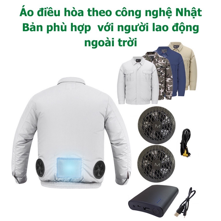 Áo Điều Hòa KAW Chính Hãng Pin 20000mAh Chạy 12-15H, Có Khả Năng Chống Nóng Và Chống Tia Tử Ngoại