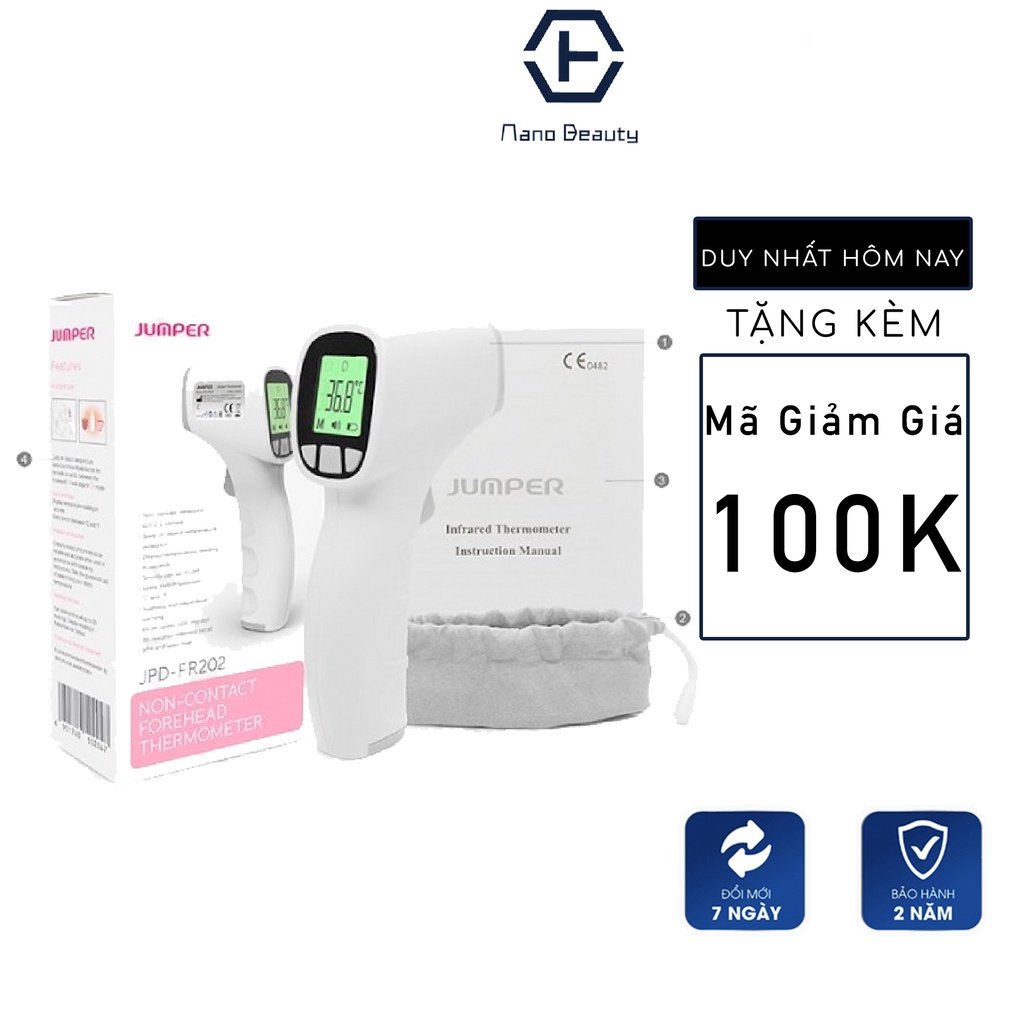 Nhiệt kế hồng ngoại không tiếp xúc Jumper FR202, Nhiệt kế điện tử microlife, máy đo nhiệt độ thân nhiệt
