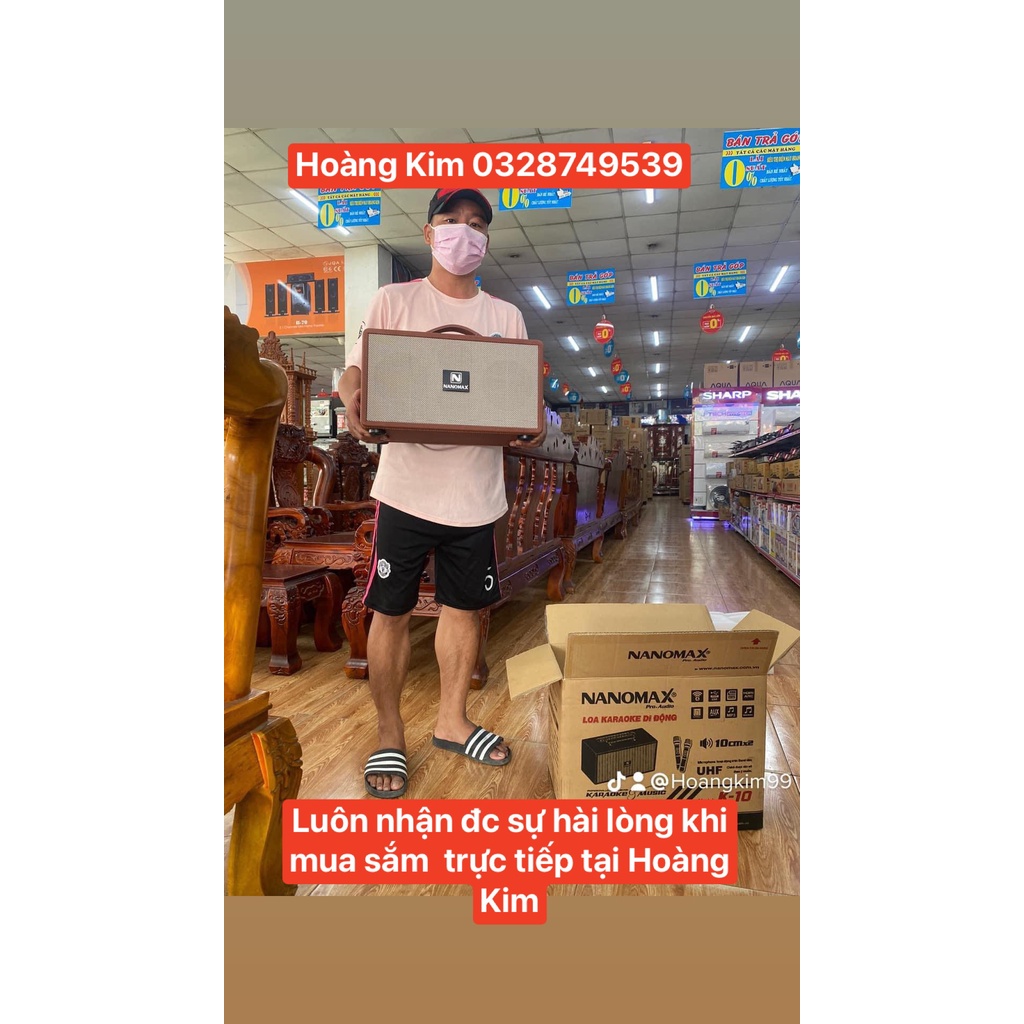 Loa karaoke xách tay Nanomax K-10 bass đôi 10cmm công suất 260w