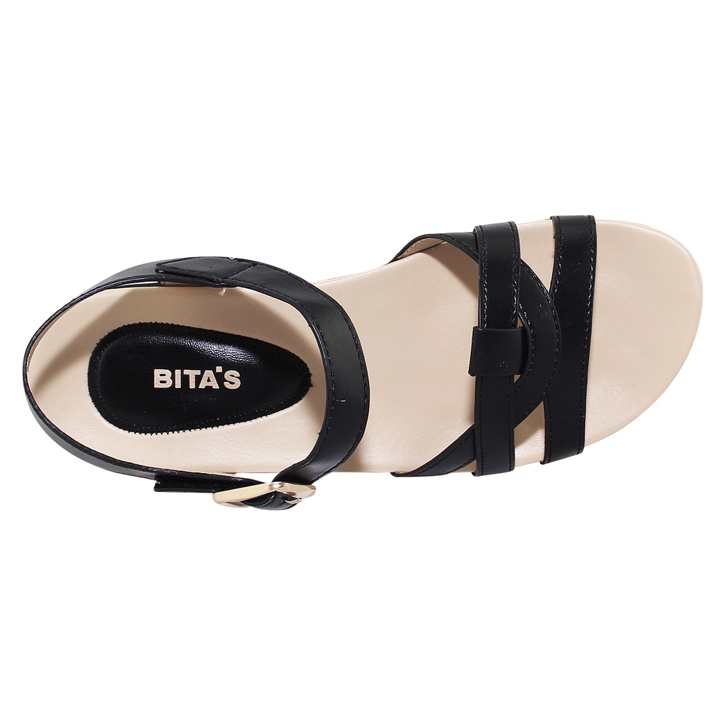 Sandal đế bằng nữ Bita's SYN.267 (Đen + Hồng + Nâu + Trắng)