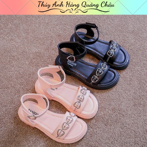 Dép Sandal Quai Ngang Dành Cho Bé Gái, Sandal Bé Gái Quai Da - Hàng Quảng Châu (D-99)