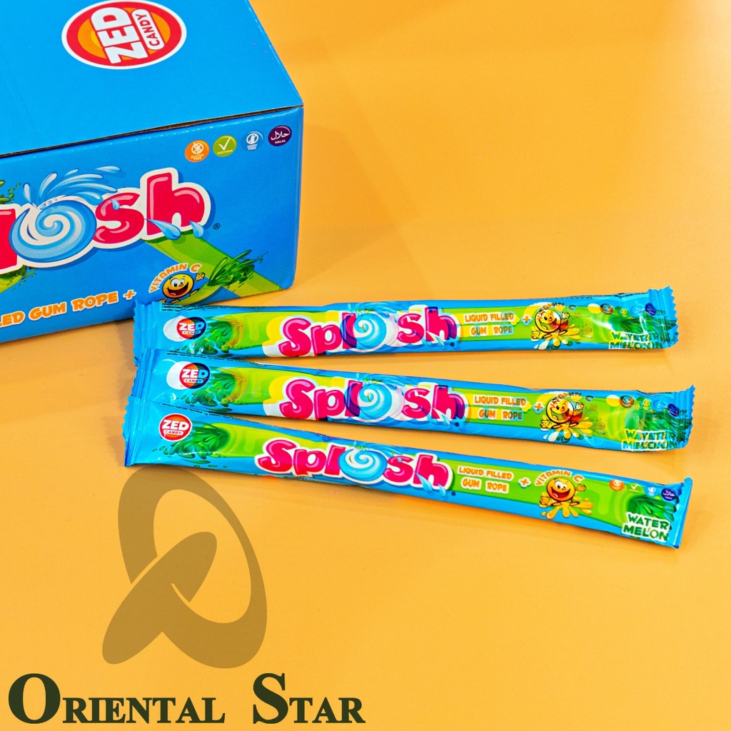 Kẹo Gum Splosh vị hoa quả có nhân , kẹo ZedCandy dưa hấu gói 17gr