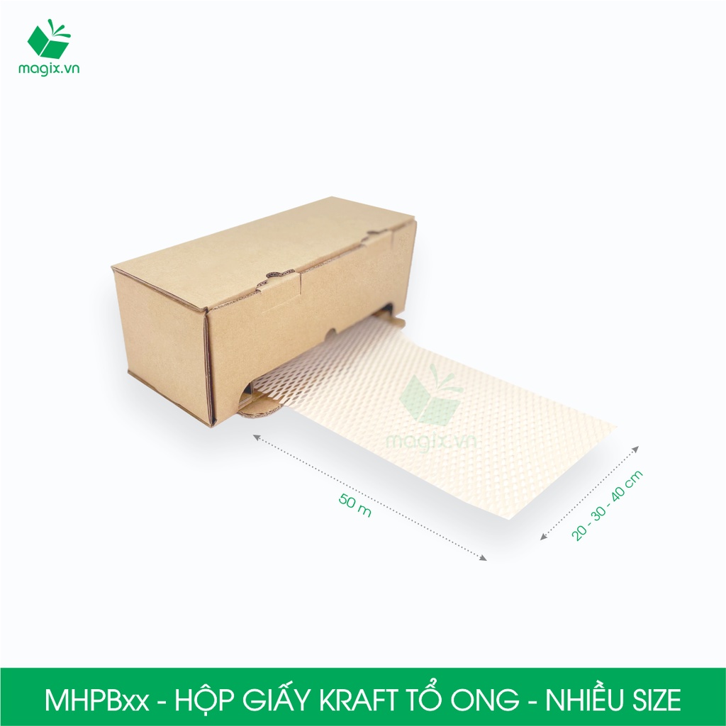 MHPB - Hộp giấy Kraft tổ ong chống sốc thay thế bóng khí xốp hơi đóng