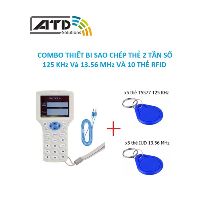Thiết bị cầm tay sao chép thẻ từ hỗ trợ copy 2 loại thẻ Proxy và Mifare, copy thẻ 125 Khz (T5577) và 13.56 Mhz