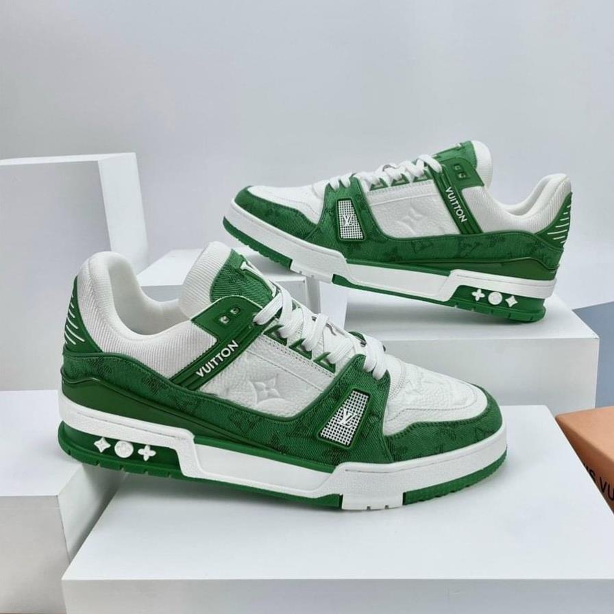 Giày LV Louis Vuitton Green White Black Jeans bản S Cấp full phụ kiện Giày thể thao LV màu đen xanh than màu mới nhất | BigBuy360 - bigbuy360.vn