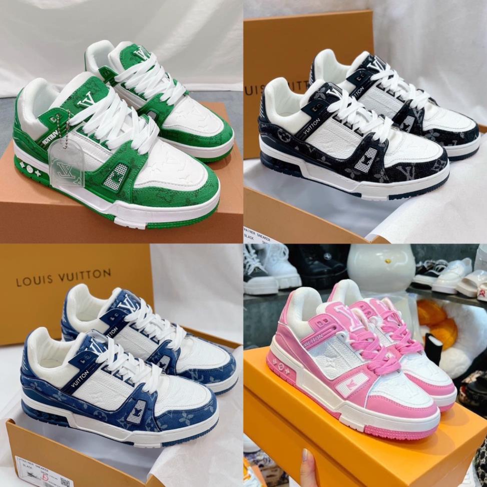 Giày LV Louis Vuitton Green White Black Jeans bản S Cấp full phụ kiện Giày thể thao LV màu đen xanh than màu mới nhất | BigBuy360 - bigbuy360.vn