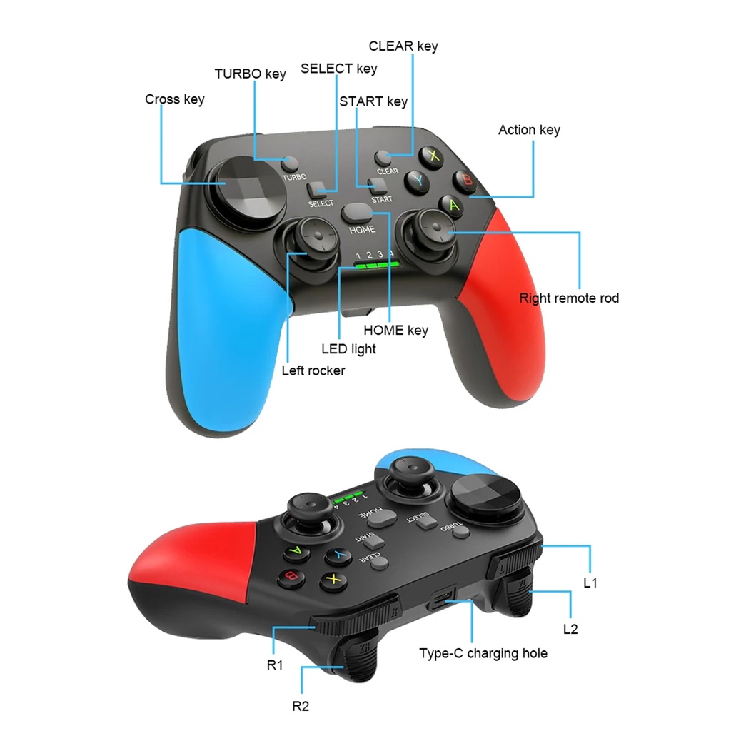 Tay Cầm Chơi Game Bluetooth Không Dây G9 Có Rung Chuyên Dụng Cho Switch Console