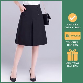 Chân váy chữ A xếp ly có túi chéo 2 bên