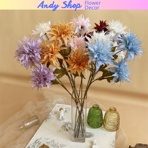 Hoa cúc giả hoa pha lê trang trí nhà cửa, quán cà phê, decor phòng, phụ kiện chụp ảnh cúc râu - Andy Shop
