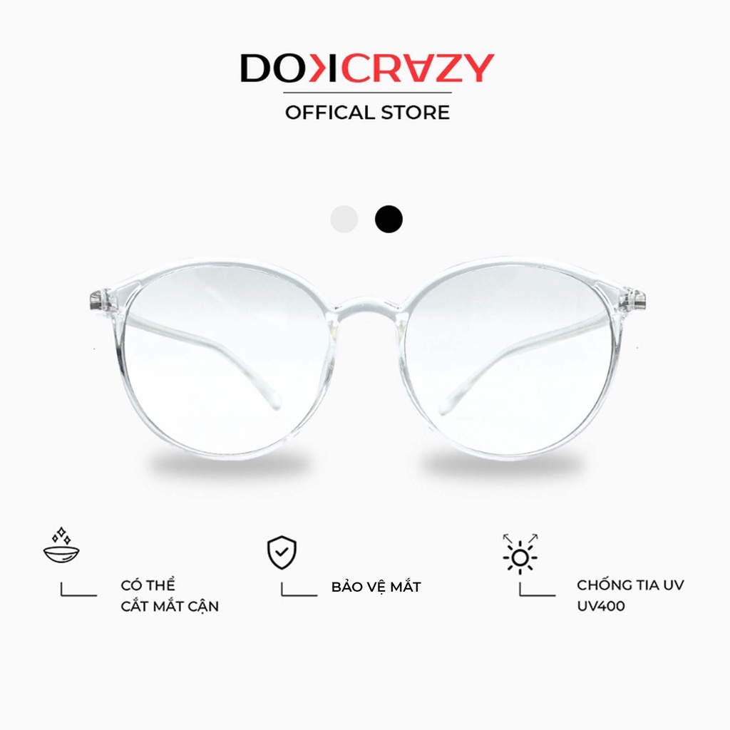 Gọng kính DANY DOKCRAZY dáng tròn chất liệu nhựa cao cấp, chống ánh sáng xanh và tia UV400, thời trang trẻ trung