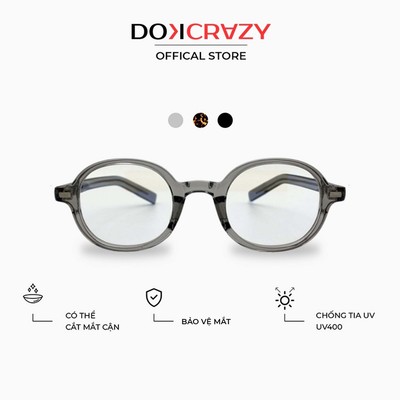 Gọng kính mắt tròn DOKCRAZY OSLO nam nữ thời trang chất liệu cao cấp, chống tia UV400, tia cực tím