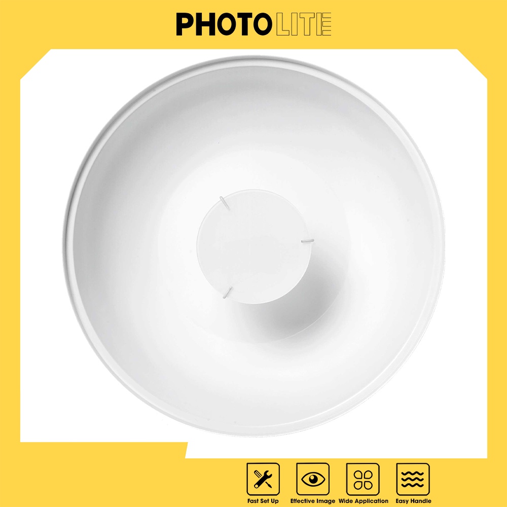 Beauty dish trắng Photolite size 42cm tạo ánh sáng mềm mịn chuyên chụp chân dung và beauty