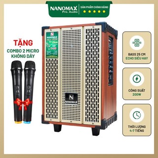 Loa kéo mini Nanomax T10 bass 25cm 200w karaoke Bluetooth