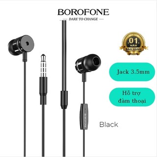 Tai nghe có dây borofone bm31 chính hãng, tai nghe nhét tai có mic bảo hành 12 tháng