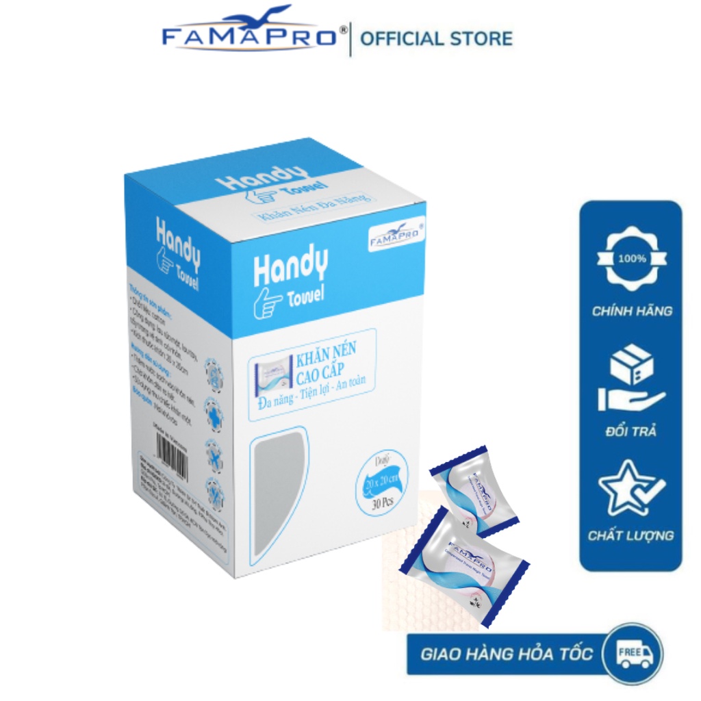 Khăn nén Viên kẹo Handy Towel Famapro đa năng 100% cotton