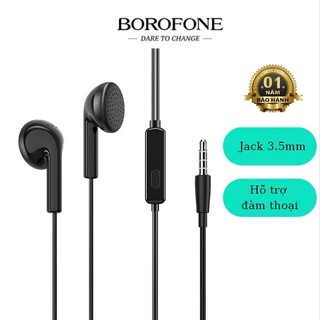 Tai nghe có dây borofone bm40 chính hãng, tai nghe nhét tai có mic bảo hành 12 tháng