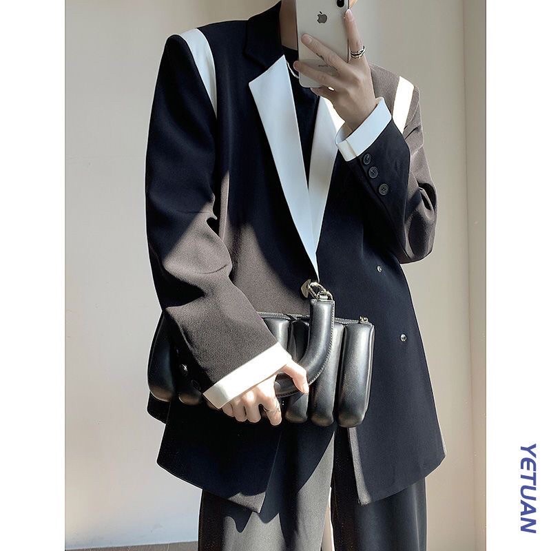 Áo Khoác Vest Blazer Cổ Viền Trắng Sang Trọng