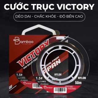 Dây cước câu cá trục, thẻo câu đài bamboo victory cuộn 50m chất liệu nylon cao cấp
