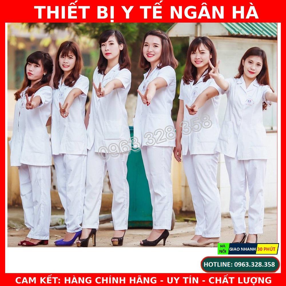Áo Blu Trắng Dáng Ngắn Ngang Đùi - Áo Y Tá - Bác Sĩ - [Chất Đẹp]