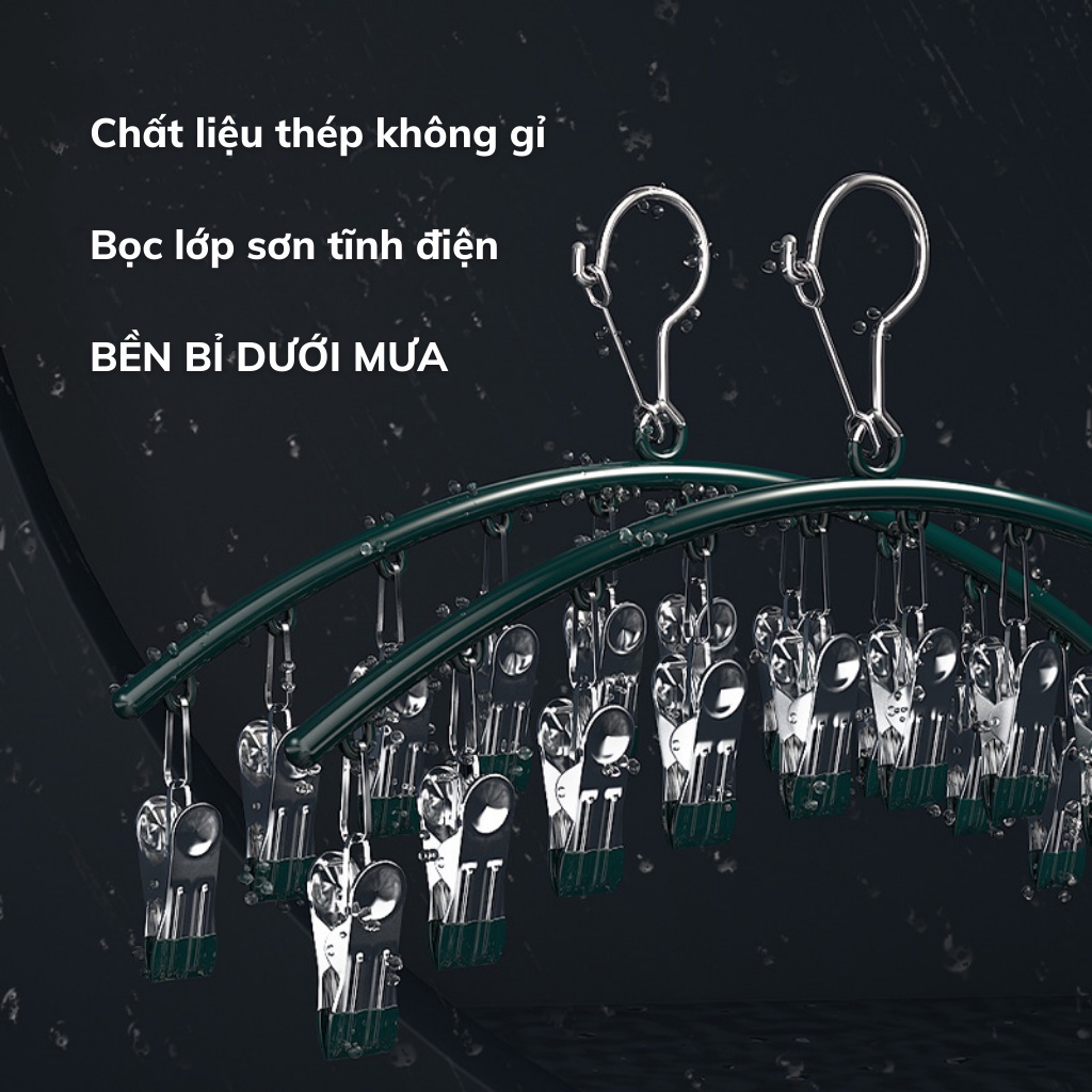 Móc Phơi Tất Đa Năng 10 Kẹp - Móc Treo Tiết Kiệm Diện Tích Phơi Đồ