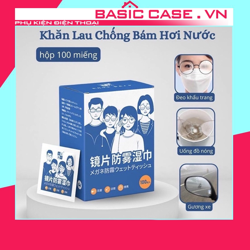 [Hộp 100 Miếng] Khăn lau kính Nano, khăn giấy chống bám hơi nước, giấy lau kính chống mờ sương, mồ hôi, chống nhờn