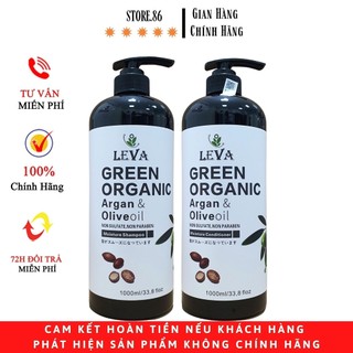 Dầu gội LEVA GREEN ORGANIC phục hồi mềm mượt, kiềm dầu, sạch gàu, hương thơm nước hoa 500ml -1000ml