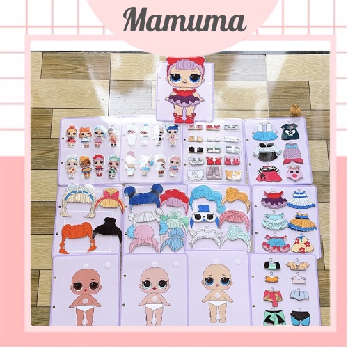 Học liệu bóc dán búp bê LOL Surprise bộ sưu tập thời trang thay váy quần áo chibi busy book đồ chơi quà tặng cho bé gái