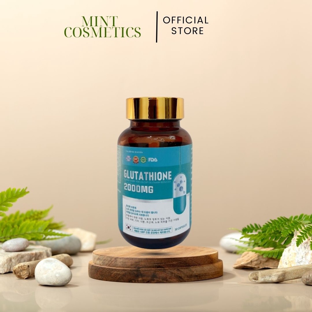 Viên glutathione 2000mg, viên uống trắng da glu 2000 mờ nám đẹp da