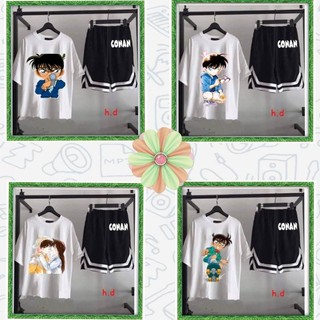 Bộ quần áo Conan , áo conan shinichi in hình theo yêu cầu