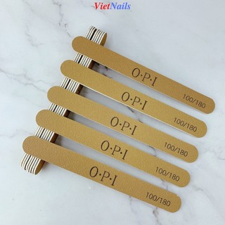 Dũa mỏng opi da bò độ nhám 100/180 - dũa móng tay opi da bò dũa móng gel móng thật