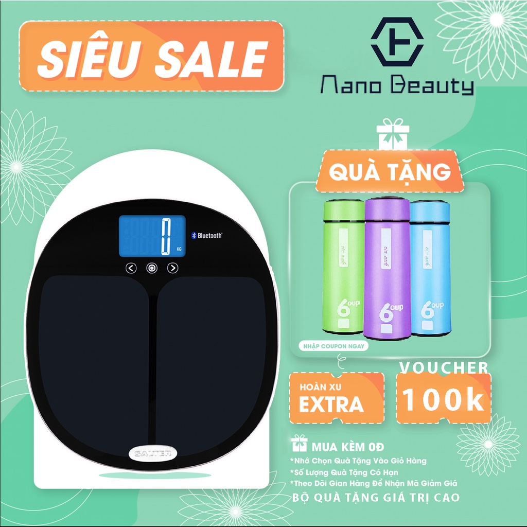 Cân phân tích chỉ số cơ thể thông minh Salter 9192BK3R - Kết nối qua app NHẬP KHẨU MỸ CHÍNH HÃNG BẢO