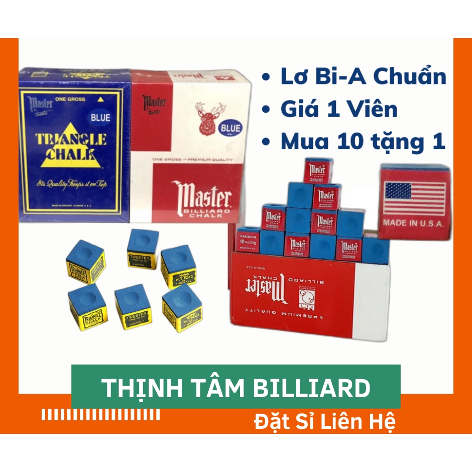 Viên Lơ Bida Mỹ Master Triangle Cao Cấp Chuẩn Vàng Xanh Đỏ CLB [ VIÊN LƠ BIDA ]